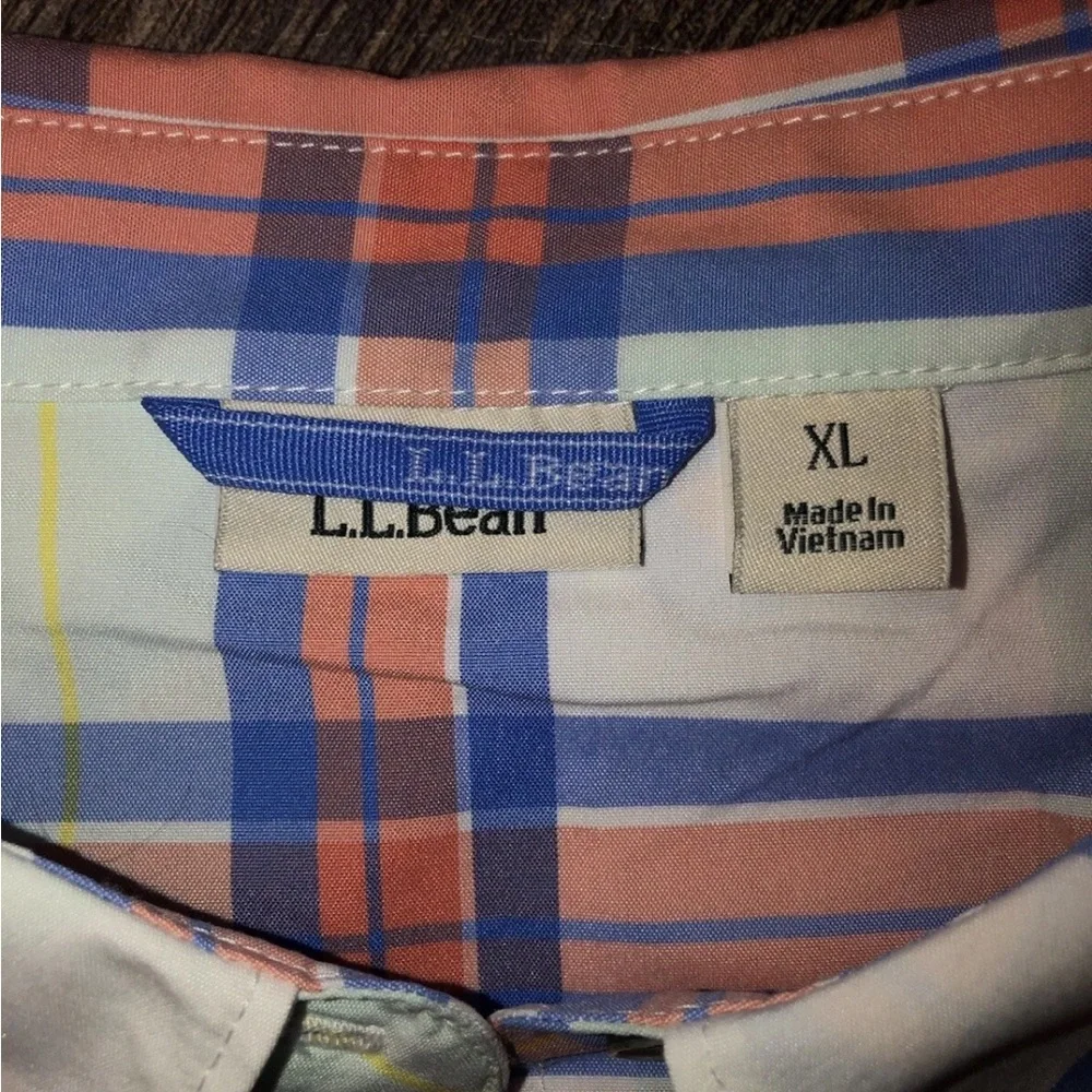 LL Bean Women’s SunMart Plaid Everyday Woven Shirt Long Sleeve Roll Tab XL